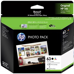 HP 3JR59A 63 Photo Ink Cartridge Value Pack  