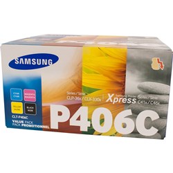 Samsung CLT-P406C Toner Cartridge Value 4 Pack CYMK