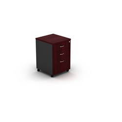 Om Melamine Mobile Pedestal 1 Filing 2 Stationery Drawers Redwood Charcoal