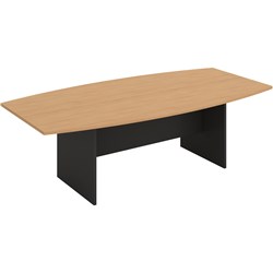 OM Boat Shape Boardroom Table  2400W x 1200D x 720mmH Beech And Charcoal