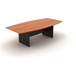 OM Boat Shape Boardroom Table  2400W x 1200D x 720mmH Cherry And Charcoal