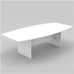 OM Boat Shape Boardroom Table  2400W x 1200D x 720mmH All White