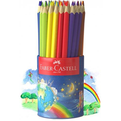 Faber-Castell Junior Coloured Pencils Triangular Assorted Cup 50