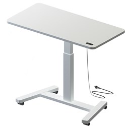 Hot Spot Mobile Sit To Stand Desk Rechargeable Height Range 747mmH to 1167mmH White