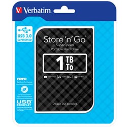 Verbatim 1TB Store 'n' Go Portable USB 3.0 Hard Drive Silver