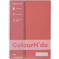 Colourhide Spiral Notebook A4 Side Bound 120 Page Coral