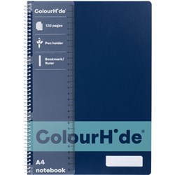 Colourhide Spiral Notebook A4 Side Bound 120 Page Navy