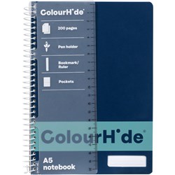 Colourhide Spiral Notebook A5 Side Bound 200 Page Navy