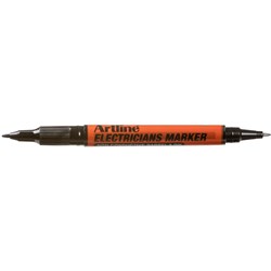 Artline Electricians Permanent Marker 0.4-1mm Dual Nib Black 