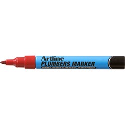 Artline Plumbers Permanent Marker Bullet 1.5mm Red 