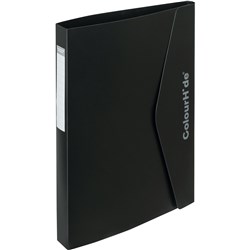 Colourhide Ring PP Binder A4 2D Ring 25mm Velcro Closure Black