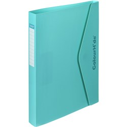 Colourhide Ring PP Binder A4 2D Ring 25mm Velcro Closure Aqua