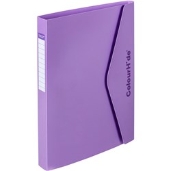 Colourhide Ring PP Binder A4 2D Ring 25mm Velcro Closure Purple