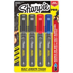 Sharpie Pro Aluminium Barrel Permanent Marker Bullet 1mm Pack of 4