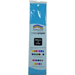 RAINBOW CREPE PAPER 500mm x 2.5m Light Blue