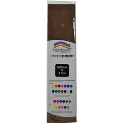 RAINBOW CREPE PAPER 500mm x 2.5m Dark Brown