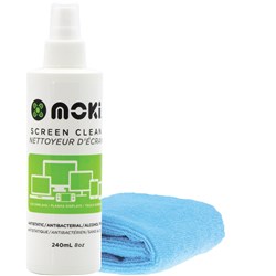 Moki Screen Clean 240ml Spray With 30 x 30cm Microfibre Cloth