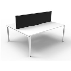 Rapidline Deluxe Infinity Desk Profile Leg Two Sided + Screen 2 Person 1800mmW White/White