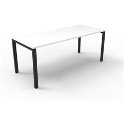 Rapidline Deluxe Infinity Desk Profile Leg Single Sided 1500W x 750D x 730mmH White/Black