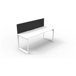 Loop Desk White Frame With Screen 1200Wx700D White Top with Rear Scallop