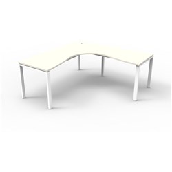 Profile Corner Desk White 1500Wx1500Wx700D White Top With Cable Ports