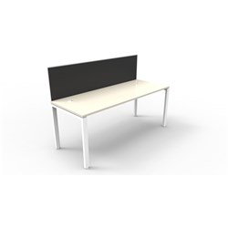 Profile Desk White Frame With Screen 1200Wx700D White Top With Cable Ports