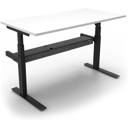 Paramount Electric Desk No Screen 1500Wx750D White Top Black Single Frame