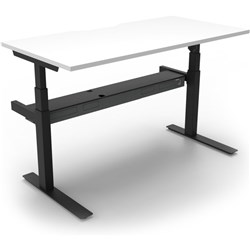 Paramount Electric Desk No Screen 1800Wx750D White Top Black Single Frame