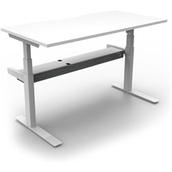 Paramount Electric Desk No Screen 1800Wx750D White Top White Single Frame