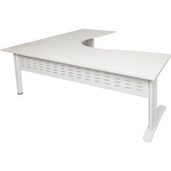 Rapid Span Cockpit Corner Desk 1500Wx1500Wx700mmD White Top White Steel Frame