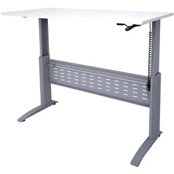 Rapid Electric Sit Stand Desk 1500Wx700Dx685-1205mmH White Top with Silver Frame