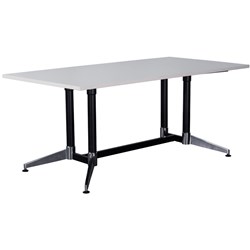 Rapidline Typhoon Boardroom  Table 1800W x 900D x 750mmH White Top Black Frame