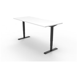 Boost Electric Height Adjustable Desk 1200Wx700D White Top Black Frame