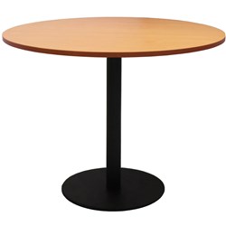 Rapidline Disc Base Round Table 900D x 755mmH Beech Top Black Base