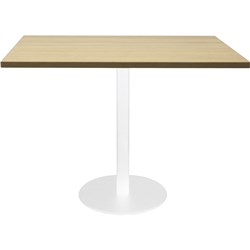 Rapidline Square Meeting Table 900W X 900D x 755mmH Oak Top White Base