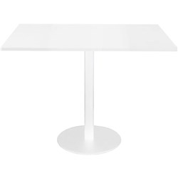 Rapidline Square Meeting Table 900W X 900D x 755mmH White Top White Base