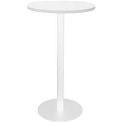 Rapidline Disc Base Dry Bar Table 600D x 1085mmH White Top White Base