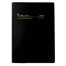 Collins Financial Year Diary A6 Week To View Black Vinyl