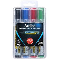 Artline 577 Whiteboard Markers Bullet 3mm Assorted Colours Hard Case Pack Of 4