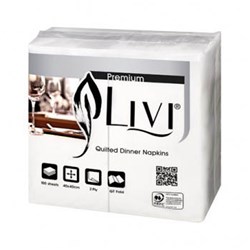 Livi Premium Dinner Napkins GT Fold 2 Ply 100 Sheets Box of 10