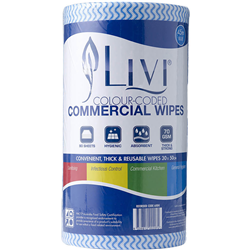 Livi Essentials Commercial Wipes 90 Sheets Blue 