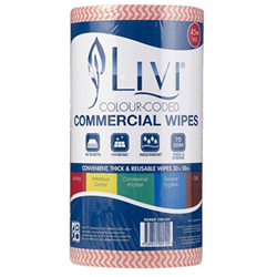 Livi Essentials Commercial Wipes 90 sheets Red 