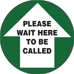 Brady Floor Marker Please Wait Here To Be Called 300mm Diameter Green/Black/White