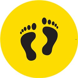 Brady Floor Marker Stand Here Footprints Pictogram 300mm Diameter Carpet Yellow/Black