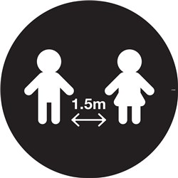 Brady Floor Marker Kids Distancing 1.5M Pictogram 300mm Diameter Black/White