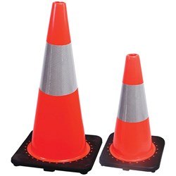 Reflective Traffic Cone 270W x 270D x 450mmH PVC High Visibility Orange