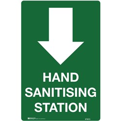 Brady Safety Sign Pictogram Hand Sanitising Station H250xW180mm SelfAdhesive Vinyl