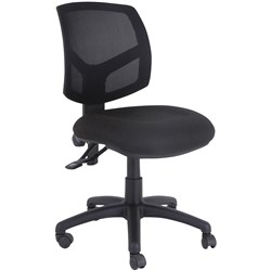 Buro Mondo Java Medium Back Office Chair 3 Lever Mechanism Black Mesh And Fabric Seat