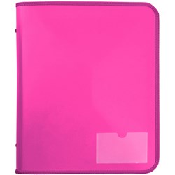 Marbig Zipper Binder With Tech Case A4 2D Ring 25mm Pink 