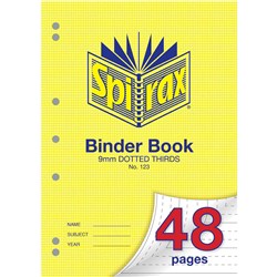 Spirax Binder Book 123 A4 48 Page 9mm Dotted Thirds